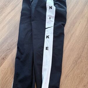 Nike Kids Black Joggers with White Stripe